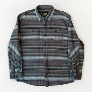 Howler Brothers Rodanthe Flannel Shirt XL Gray Multicolor Striped Workwear
